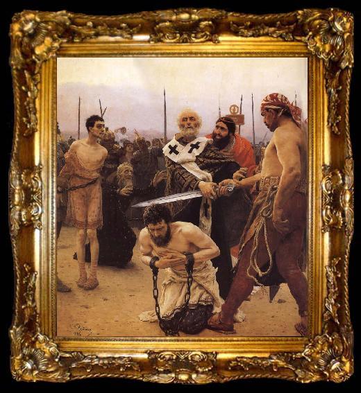 framed  Ilya Repin St.Nicholas of Myra Delivers The Three Innocent Men, ta009-2